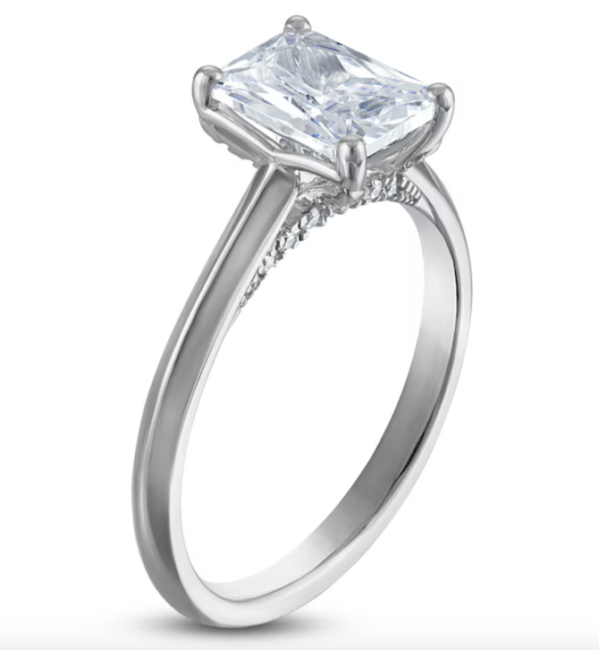 1.625 Carat Lab-Created Radiant-Cut Diamond Engagement Ring in Platinum | SimplyIn Diamonds - Image 2